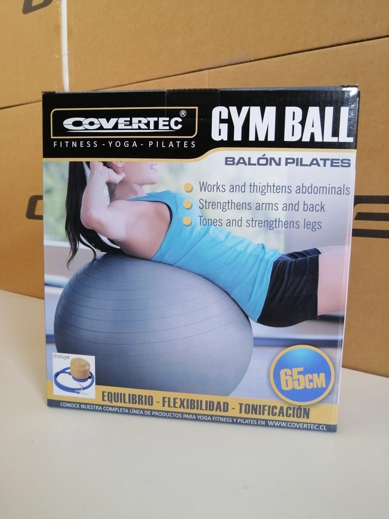 BALON PILATES COVERTEC 65CM (INCLUYE BOMBIN) - 1