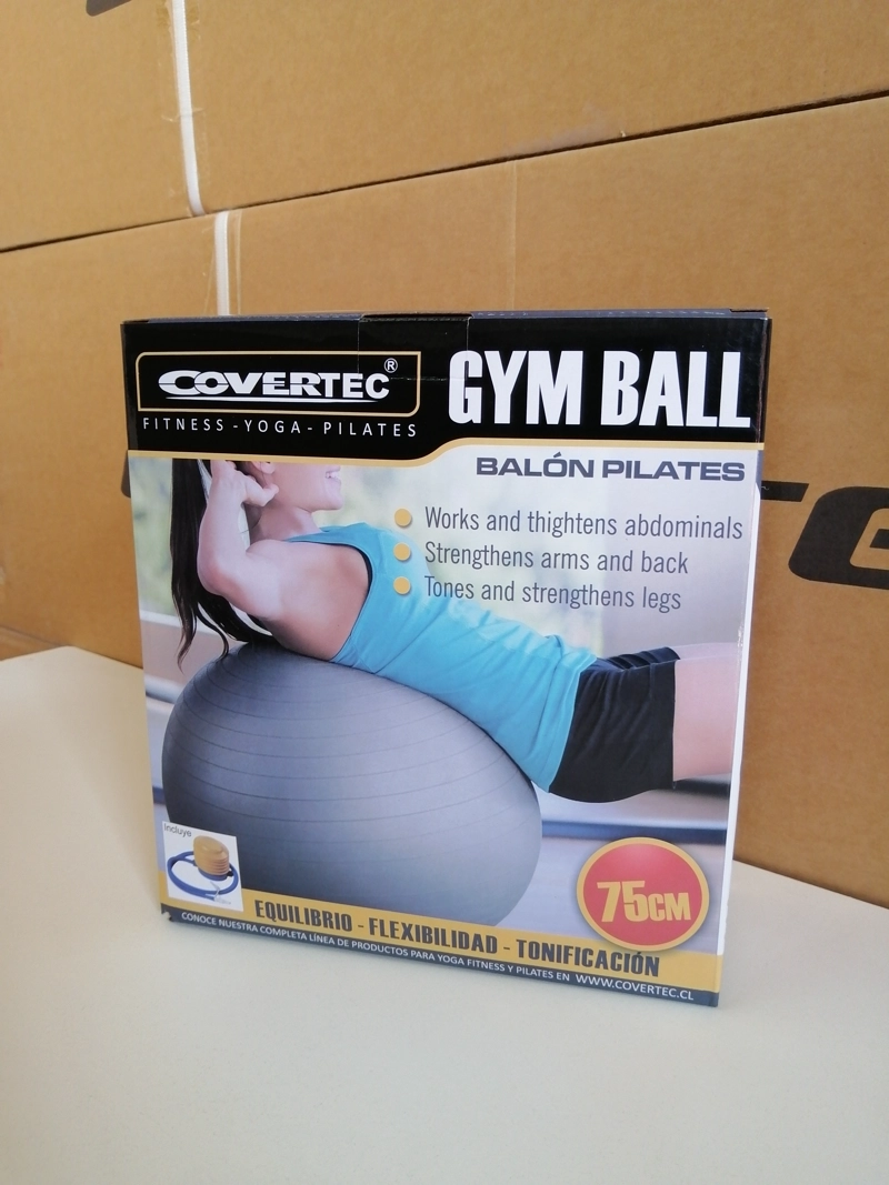 BALON PILATES COVERTEC 75CM (INCLUYE BOMBIN) - 1