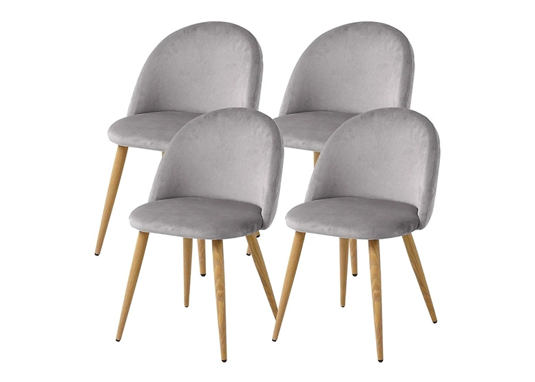 PACK 4 SILLAS COMEDOR SITIAL TERCIOPELO GRIS - 1