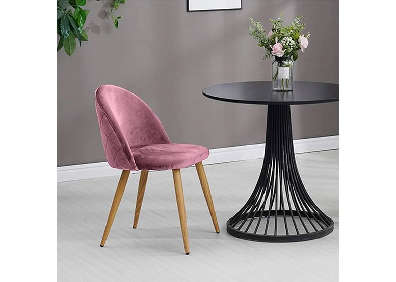 SILLAS COMEDOR NOVAHUS SITIAL TERCIOPELO ROSA PACK 4 - 3