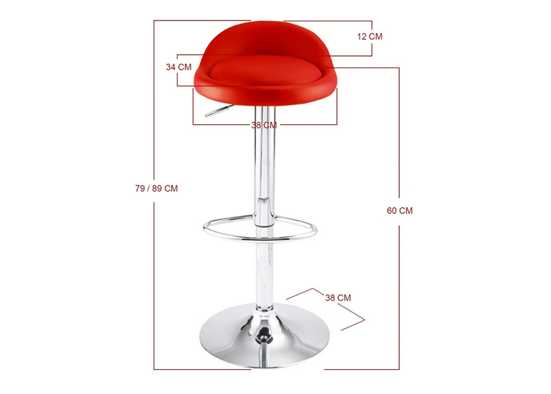PISO BAR NOVAHUS 52712 ROJO PACK 2 ALTURA REGULABLE - 3