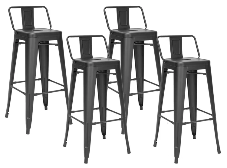 PISO BAR NOVAHUS TABURETE TOLIX RESPALDO NEGRO PACK 4 - 1