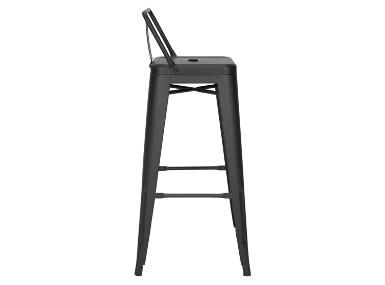 PISO BAR NOVAHUS TABURETE TOLIX RESPALDO NEGRO PACK 4 - 4
