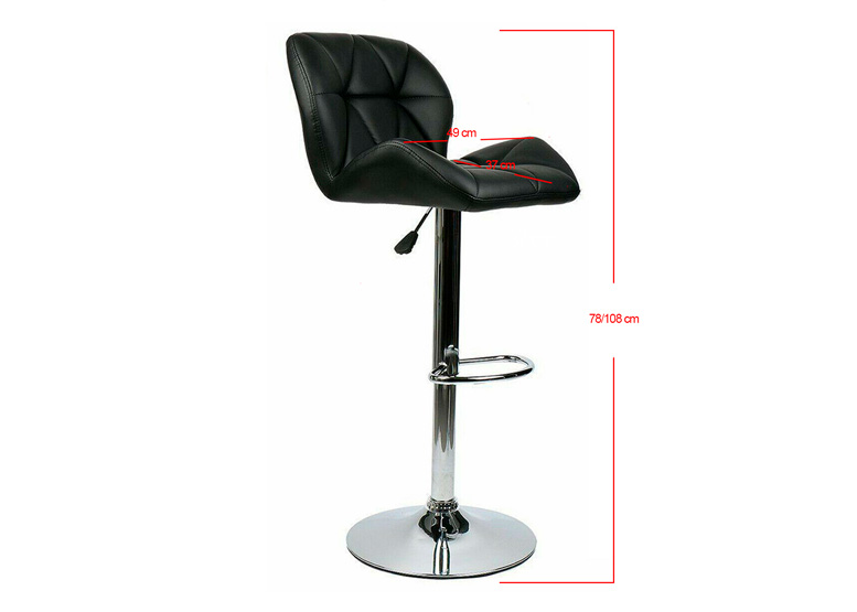 PACK 2 SILLAS ALTAS BAR CON RESPALDO NEGRO - 3