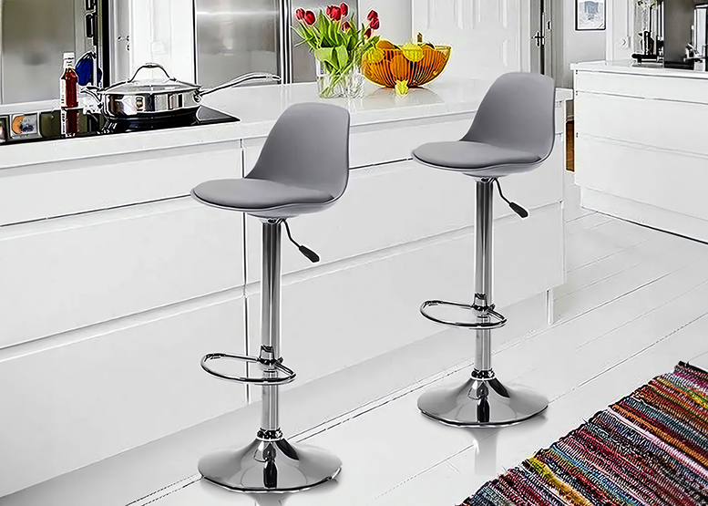 SILLAS NOVAHUS ORLANDO-T GRIS PACK 2 ALTAS BAR TABURETE - 2