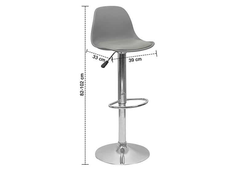 SILLAS NOVAHUS ORLANDO-T GRIS PACK 2 ALTAS BAR TABURETE - 3