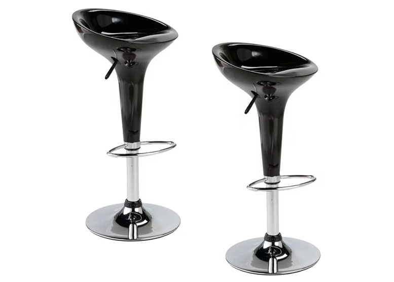 PISO BAR NOVAHUS 52832 NEGRO PACK 2 REGULABLE TABURETE ESTILO RETRO - 1