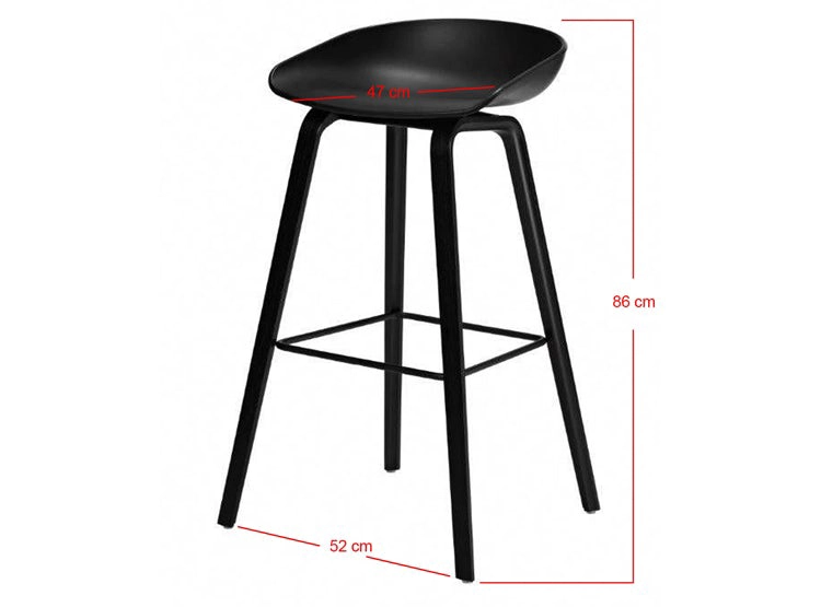 PISOS BAR NOVAHUS 52839 NEGRO PACK 4 TABURETE ESTILO NÓRDICO - 3