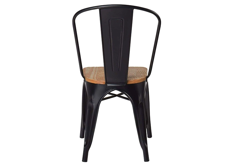 PACK 4 SILLAS NOVAHUS TOLIX VINTAGE NEGRO ASIENTO MADERA - 4