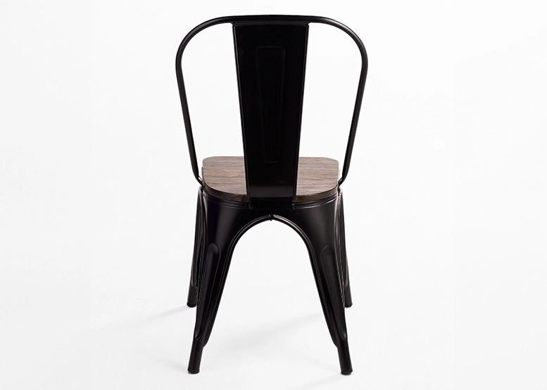 PACK 4 SILLAS NOVAHUS TOLIX VINTAGE NEGRO ASIENTO MADERA - 8