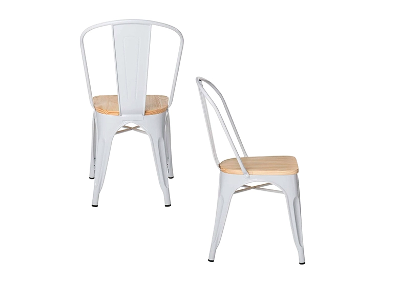 PACK 4 SILLAS NOVAHUS TOLIX BLANCO ASIENTO MADERA - 4