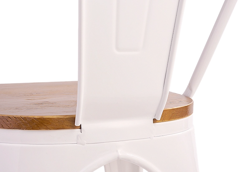 PACK 4 SILLAS NOVAHUS TOLIX BLANCO ASIENTO MADERA - 7