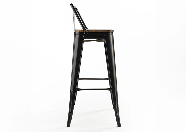 PISOS BAR NOVAHUS TOLIX NEGRO PACK 4 ASIENTO MADERA - 5