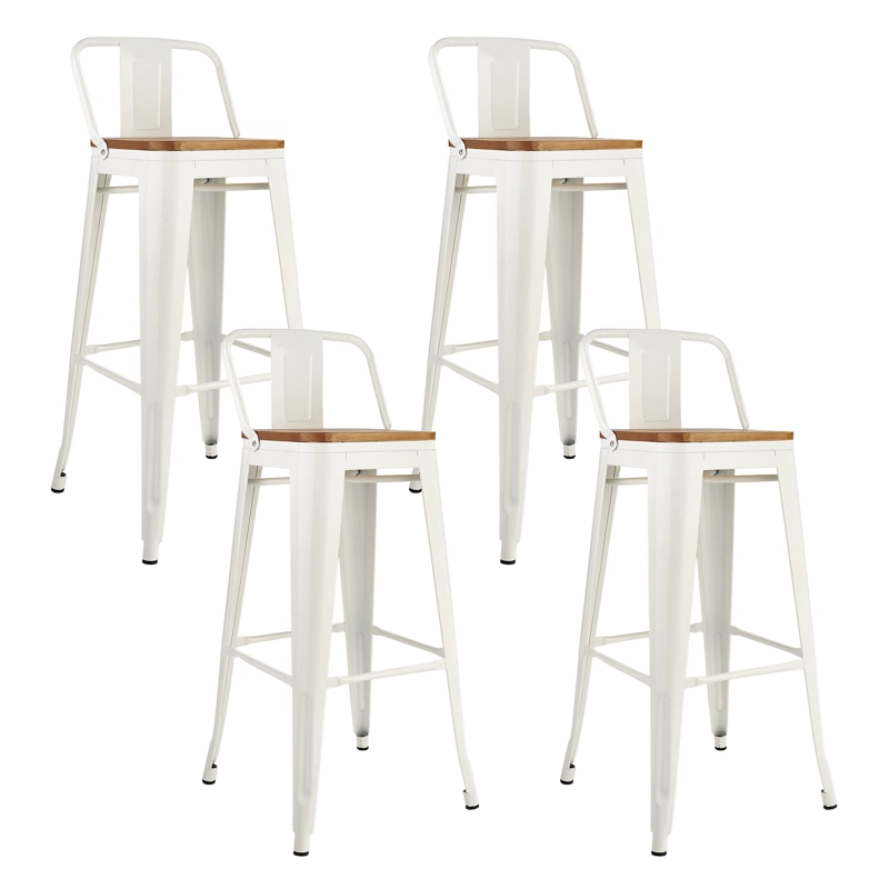 PACK 4 PISOS BAR TOLIX ASIENTO MADERA BLANCO - 1