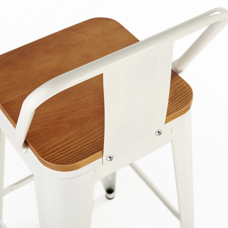 PACK 4 PISOS BAR TOLIX ASIENTO MADERA BLANCO - 5