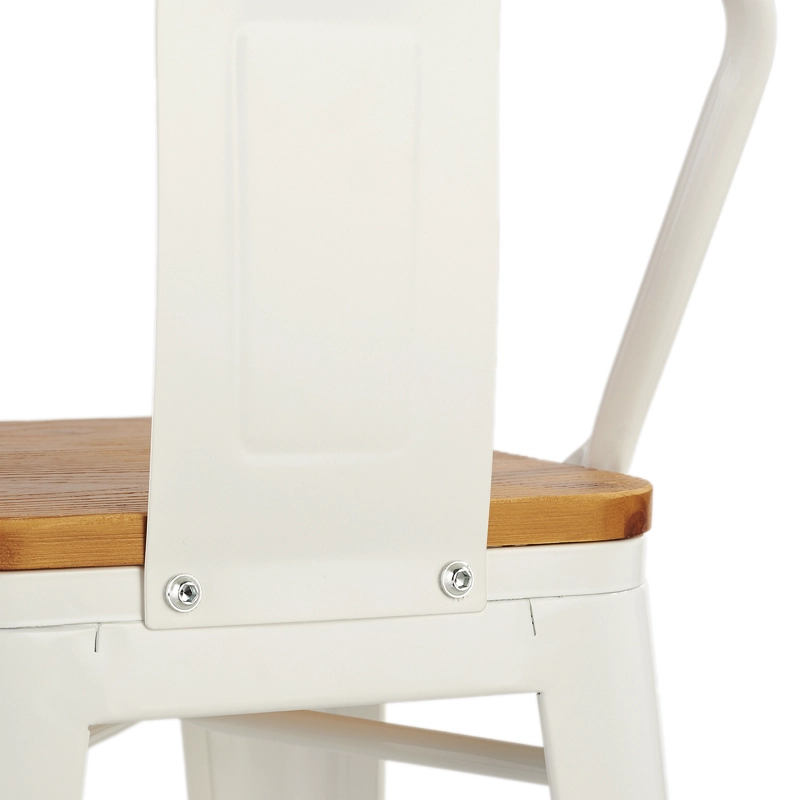 PACK 4 PISOS BAR TOLIX ASIENTO MADERA BLANCO - 7