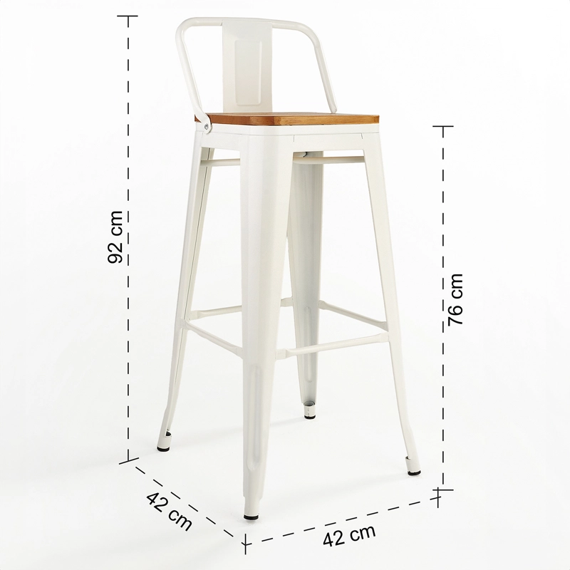 PACK 4 PISOS BAR TOLIX ASIENTO MADERA BLANCO - 9