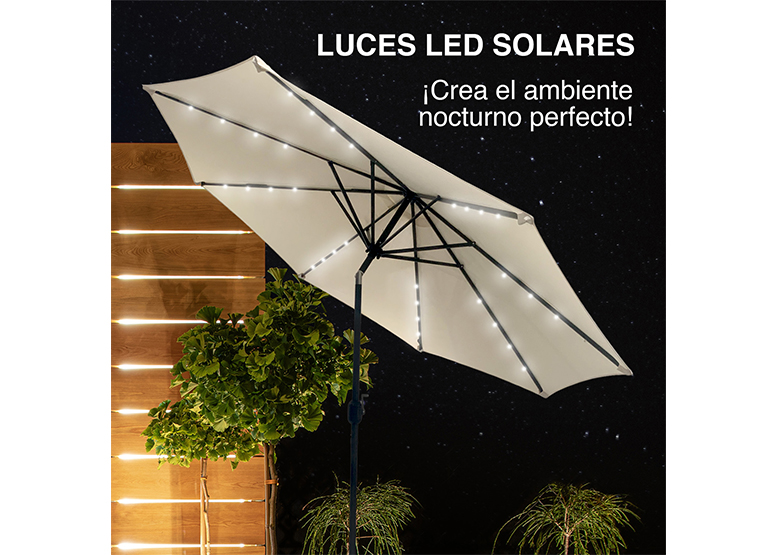 QUITASOL CON ILUMINACIÓN SOLAR CAFÉ - 2