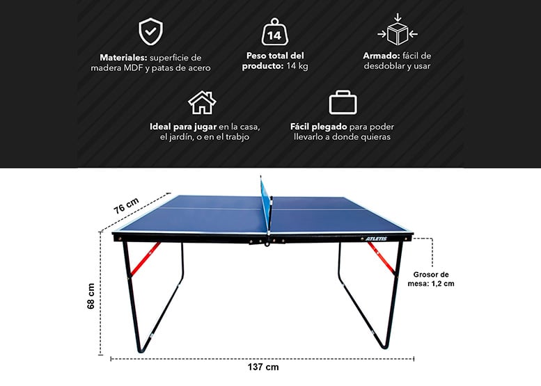 MINI MESA DE PING PONG PORTÁTIL - 3