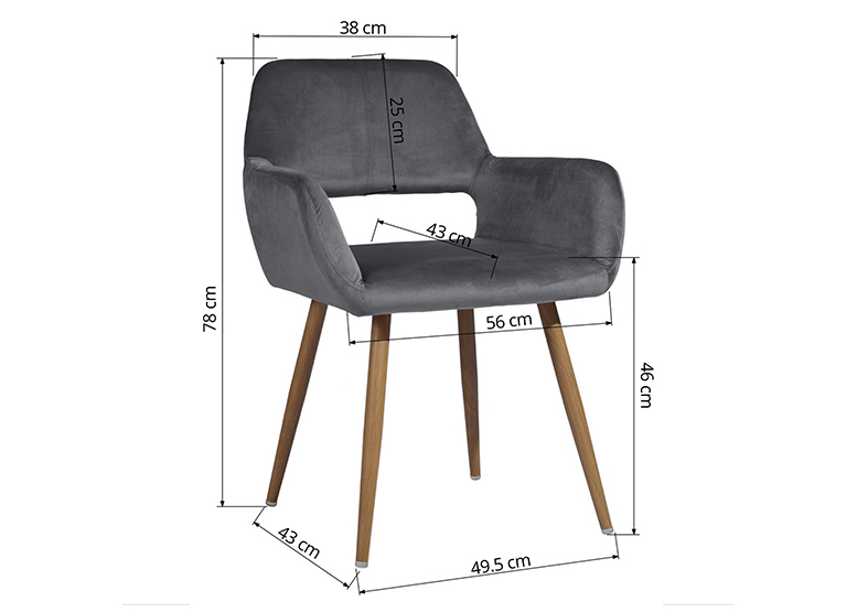 SILLA COMEDOR NOVAHUS SITIAL CROMWELL GRIS - 3