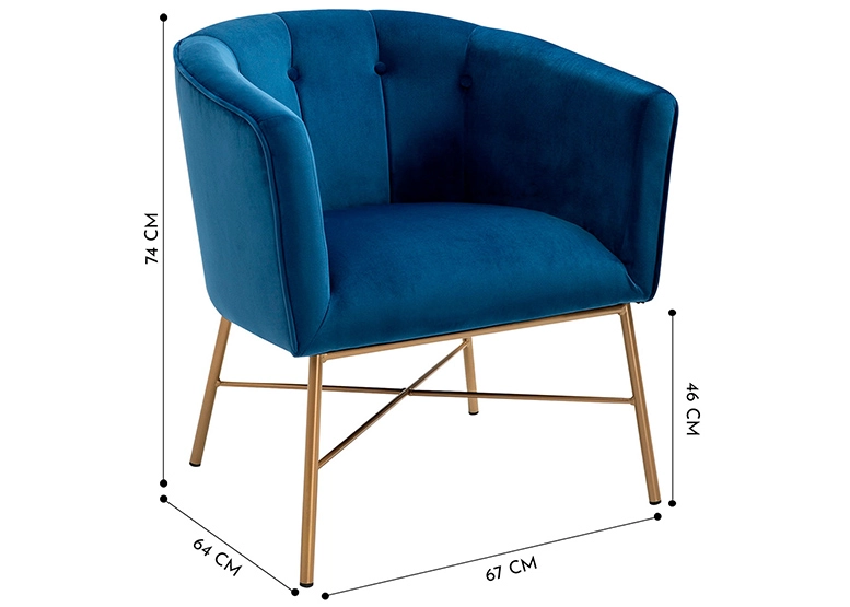 POLTRONA NOVAHUS 1319551 SITIAL TERCIOPELO NAVONA AZUL - 3