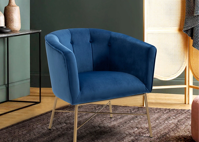 POLTRONA NOVAHUS 1319551 SITIAL TERCIOPELO NAVONA AZUL - 6