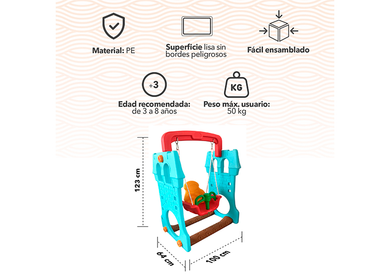 CASTILLO GO FUN COLUMPIO INFANTIL CELESTE - 3