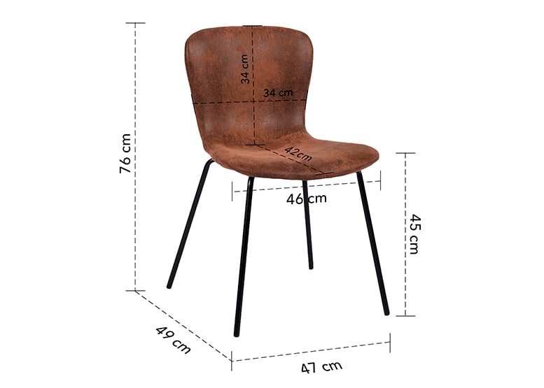 PACK 4 SILLAS DE COMEDOR CITRINO CAFÉ - 3