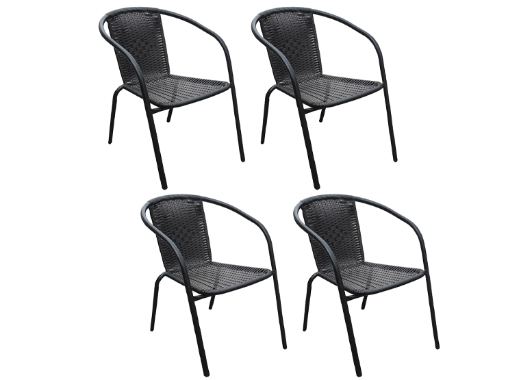 SILLAS TERRAZA NOVAHUS 56313 Y ACERO NEGRO PACK 4 - 1