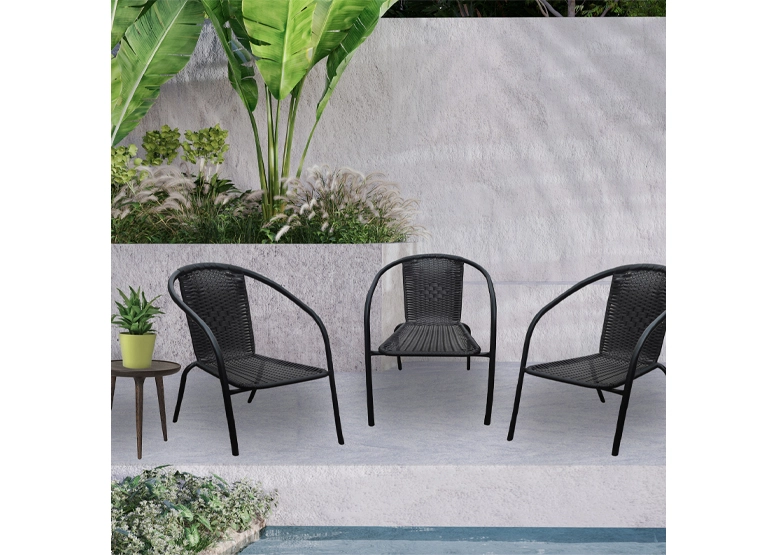 SILLAS TERRAZA NOVAHUS 56313 Y ACERO NEGRO PACK 4 - 2