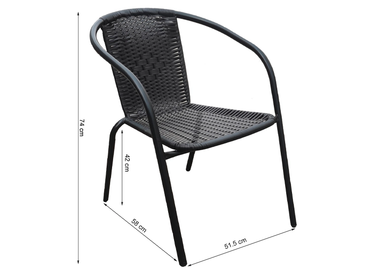 SILLAS TERRAZA NOVAHUS 56313 Y ACERO NEGRO PACK 4 - 3