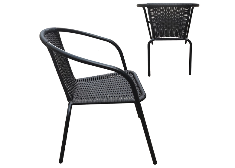 SILLAS TERRAZA NOVAHUS 56313 Y ACERO NEGRO PACK 4 - 4