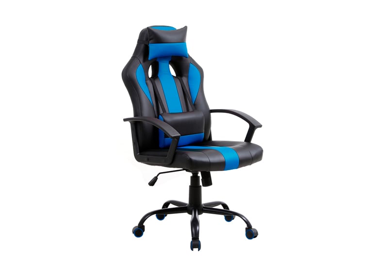 SILLA GAMER RECLINABLE Y ALTURA AJUSTABLE AZUL - 1