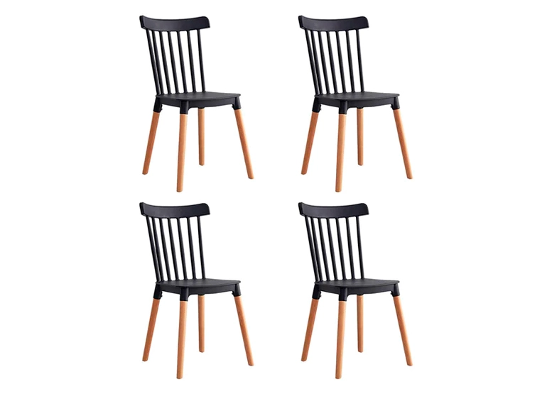 PACK 4 SILLAS CLÁSICAS COMEDOR - NEGRO - 1