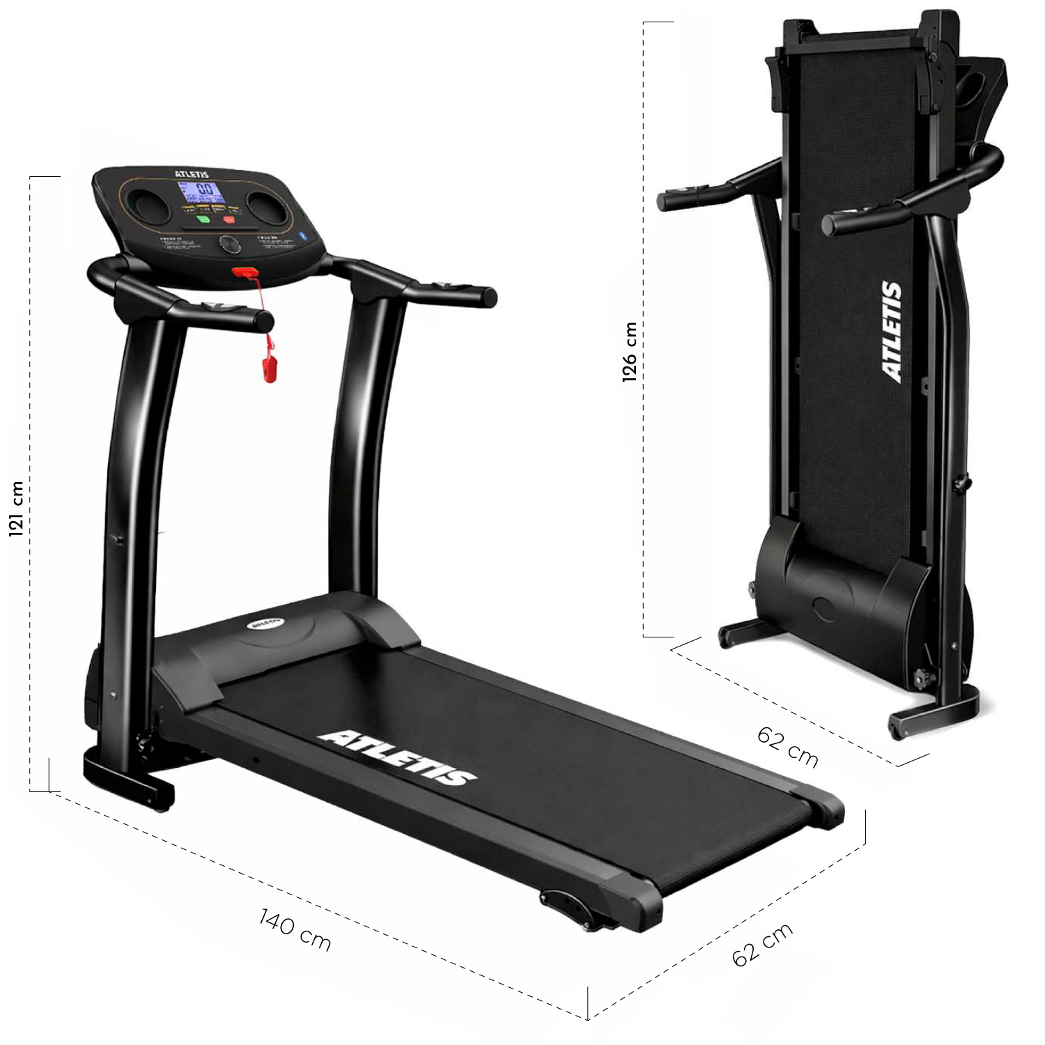 TROTADORA ATLETIS 12 KM/H PLEGABLE M201 BLUETOOTH NEGRO - 8