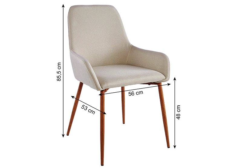 SILLAS COMEDOR NOVAHUS MARGARET LINO BEIGE PACK 2 - 3