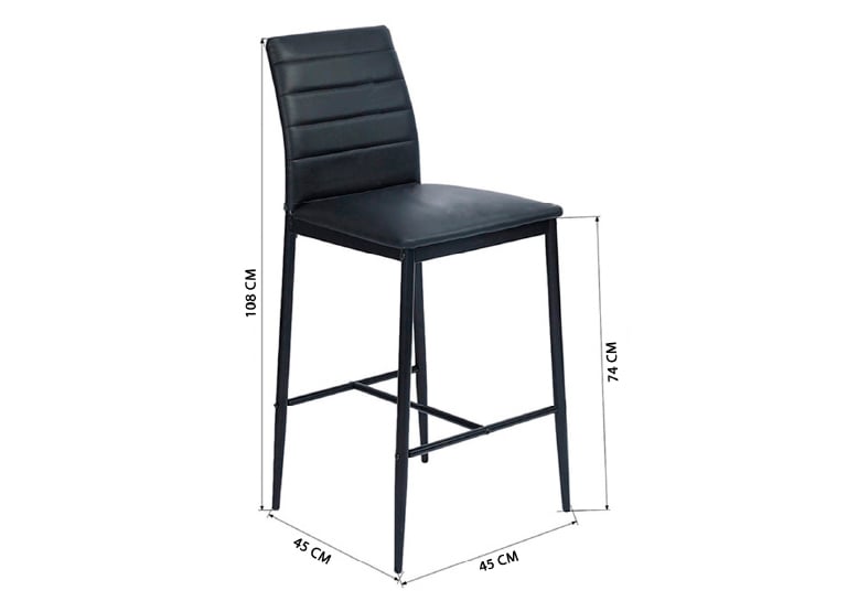 SILLAS BAR NOVAHUS BOSTON NEGRO PACK 2 - 2