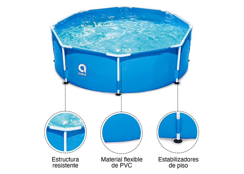 PISCINA ESTRUCTURAL AVENLI 76X300 CM 4383 L CELESTE - 4
