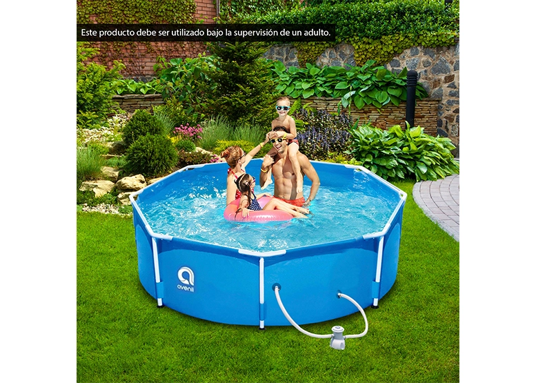 PISCINA AVENLI 76X300 CM CON FILTRO 4383 L CELESTE - 2