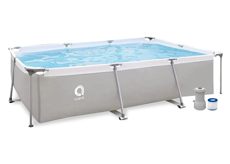PISCINA AVENLI 65X207X300 CM CON FILTRO 3701 L GRIS - 1