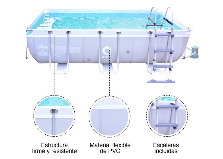 PISCINA ESTRUCTURAL CON FILTRO 7020 LITROS 99X200X400 CM - 4