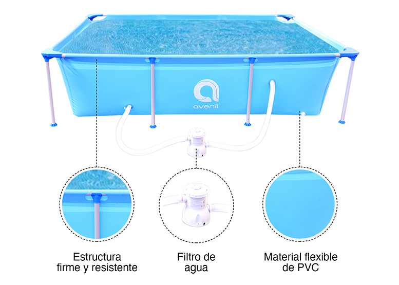 PISCINA ESTRUCTURAL AVENLI 66X179X258 CM CON FILTRO 2612 L - 4