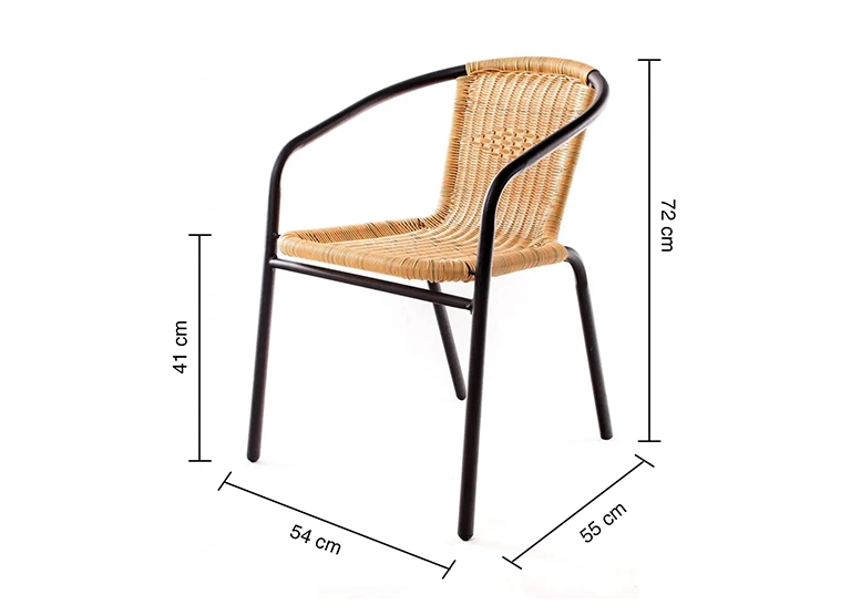 SILLAS TERRAZA NOVAHUS MACEIO ACERO BEIGE PACK 4 - 3