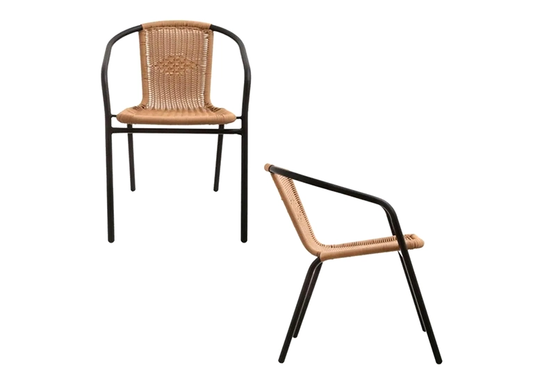 SILLAS TERRAZA NOVAHUS MACEIO ACERO BEIGE PACK 4 - 4