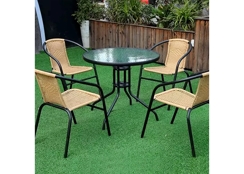SILLAS TERRAZA NOVAHUS MACEIO ACERO BEIGE PACK 4 - 6