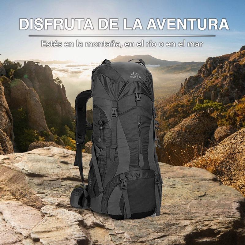 MOCHILA OUTDOOR 75 LITROS NEGRA - 4