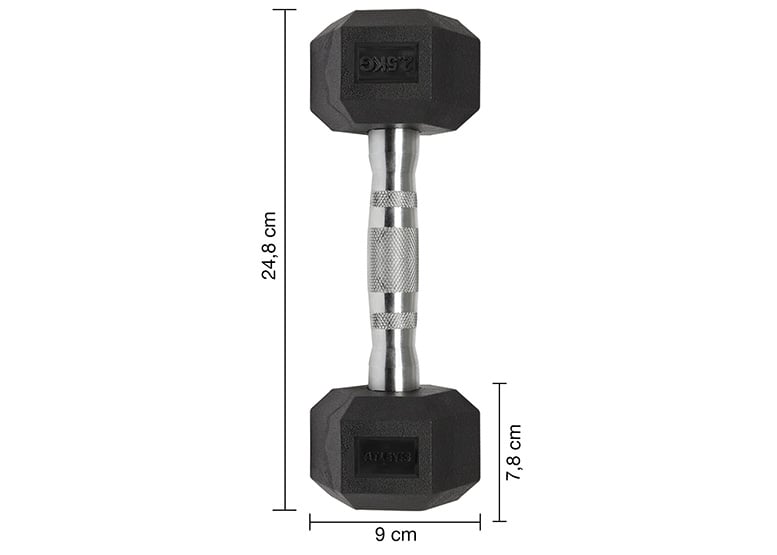 MANCUERNA HEXAGONAL 2.5 KG NEGRO - 3