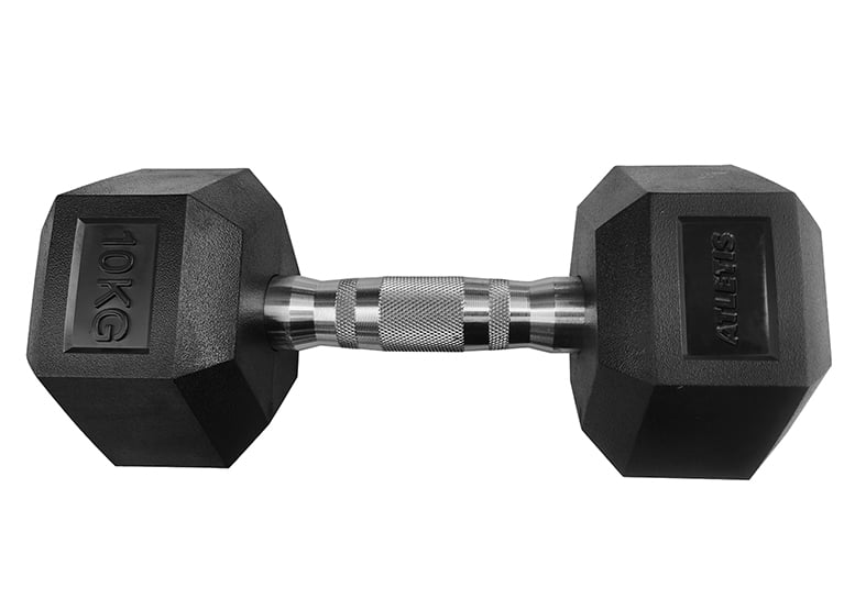 MANCUERNA ATLETIS ACERO / PVC 10 KG HEXAGONAL NEGRO - 1