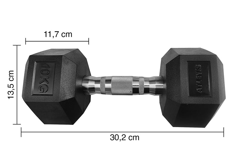 MANCUERNA ATLETIS ACERO / PVC 10 KG HEXAGONAL NEGRO - 3