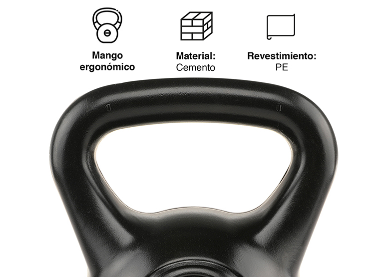 PESA RUSA KETTLEBELL MANCUERNA PESA RUSA CEMENTO 4 KG NEGRO. - 5
